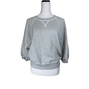 Aerie Crewneck Sweatshirt Gray Crop Relaxed Oversized Sz S Slouchy Boxey Lounge